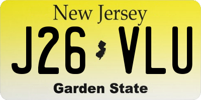 NJ license plate J26VLU