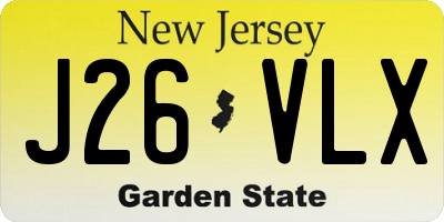 NJ license plate J26VLX