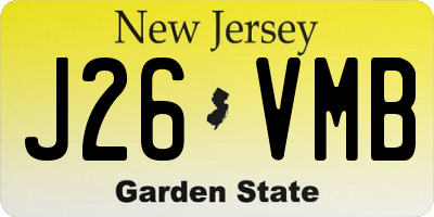 NJ license plate J26VMB