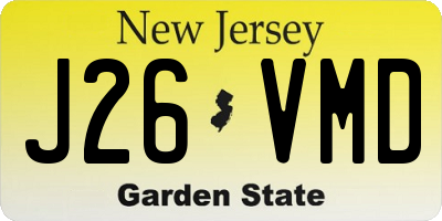 NJ license plate J26VMD