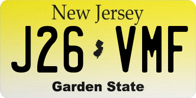 NJ license plate J26VMF