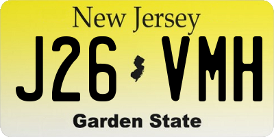 NJ license plate J26VMH