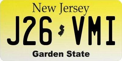 NJ license plate J26VMI