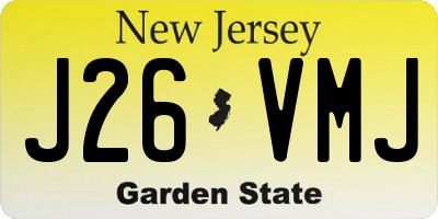 NJ license plate J26VMJ