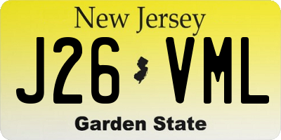 NJ license plate J26VML