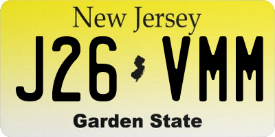 NJ license plate J26VMM