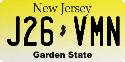 NJ license plate J26VMN