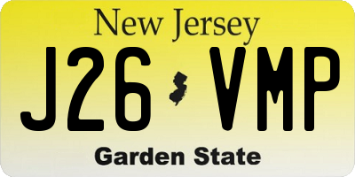 NJ license plate J26VMP