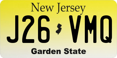 NJ license plate J26VMQ