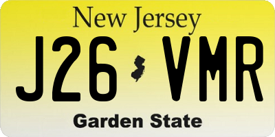 NJ license plate J26VMR