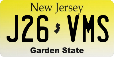 NJ license plate J26VMS