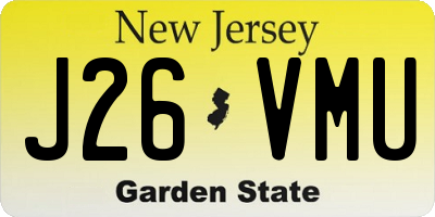 NJ license plate J26VMU