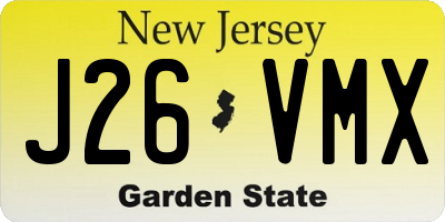 NJ license plate J26VMX