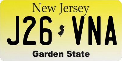 NJ license plate J26VNA