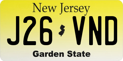 NJ license plate J26VND
