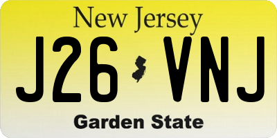 NJ license plate J26VNJ