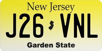NJ license plate J26VNL