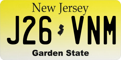 NJ license plate J26VNM