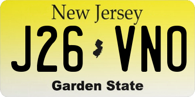 NJ license plate J26VNO