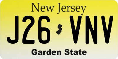 NJ license plate J26VNV
