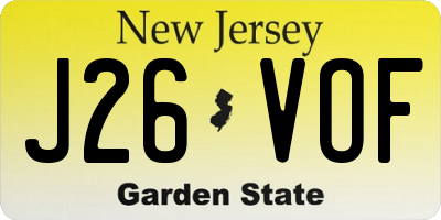 NJ license plate J26VOF