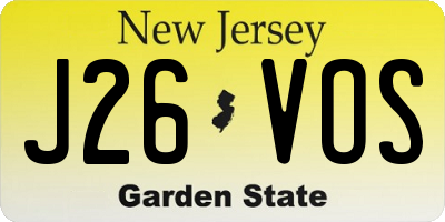 NJ license plate J26VOS