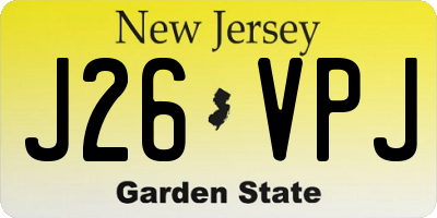 NJ license plate J26VPJ