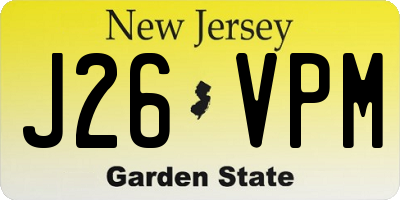 NJ license plate J26VPM