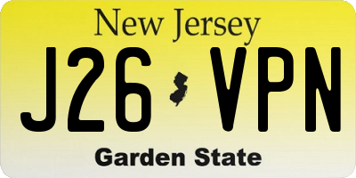 NJ license plate J26VPN