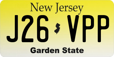 NJ license plate J26VPP