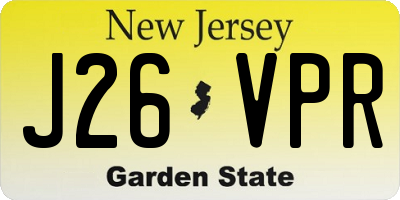 NJ license plate J26VPR