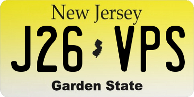NJ license plate J26VPS
