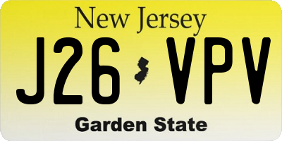 NJ license plate J26VPV