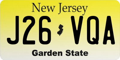 NJ license plate J26VQA
