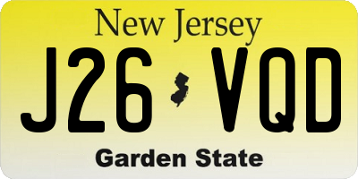 NJ license plate J26VQD