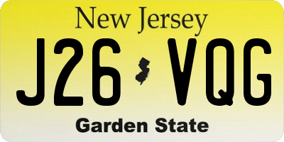 NJ license plate J26VQG