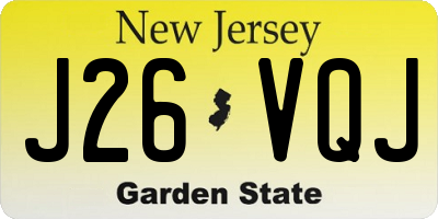 NJ license plate J26VQJ