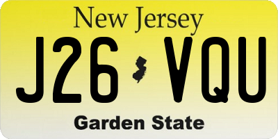NJ license plate J26VQU