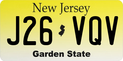 NJ license plate J26VQV