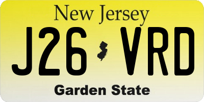 NJ license plate J26VRD