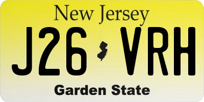 NJ license plate J26VRH