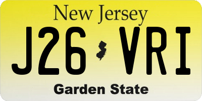NJ license plate J26VRI