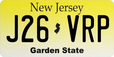 NJ license plate J26VRP