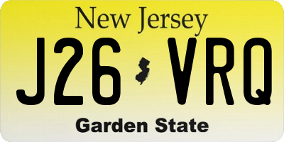 NJ license plate J26VRQ