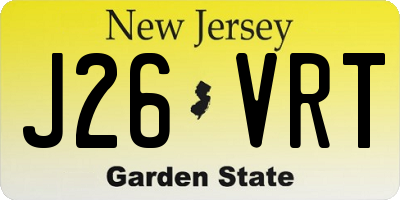 NJ license plate J26VRT