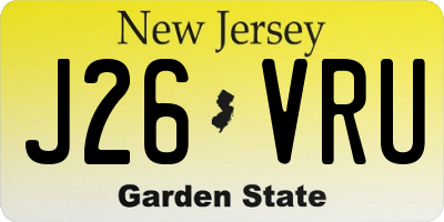 NJ license plate J26VRU