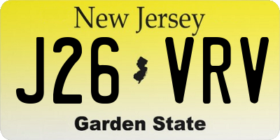 NJ license plate J26VRV