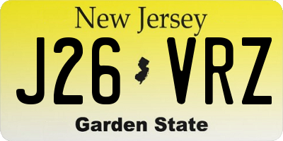 NJ license plate J26VRZ
