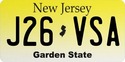 NJ license plate J26VSA
