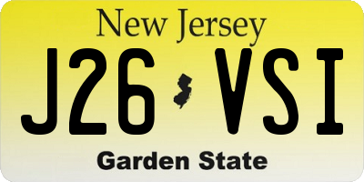 NJ license plate J26VSI